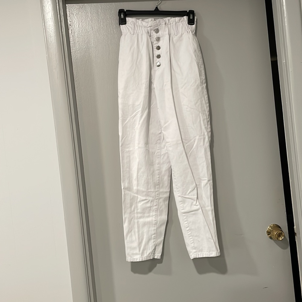 High waisted straight leg pants